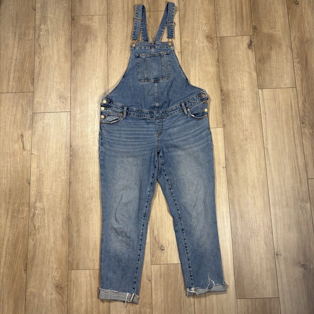 Ingrid & Isabel Women Maternity Overall Square Neck Blue Size 8 Adjustable Waist